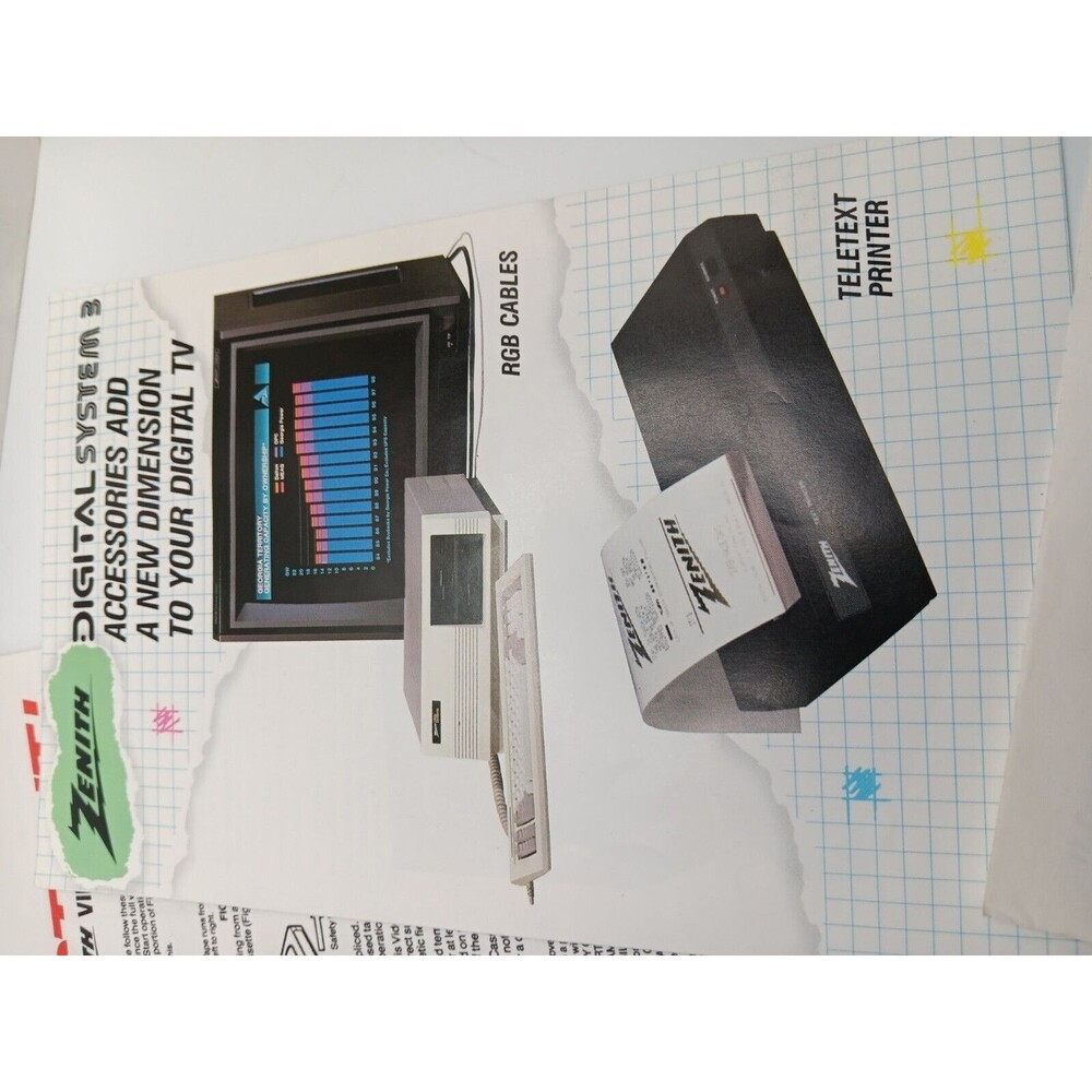 Zenith VHS VCR Operating Guide & Zenith Advanced System 3 Color TV guide Antenna - Picture 6 of 8